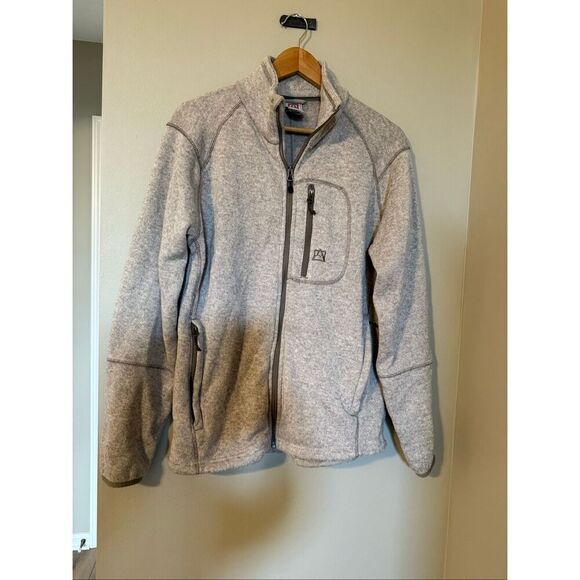 Avalanche Men's L Brighton Full Zip Sweater Jacket Heather Gray Outdoor Gorpcore - Picture 3 of 8